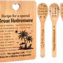 Retirement Gifts for Woman/Men 2026, Happy Retirement Bamboo Cutting Board Set for Colleagues, Friends, Teachers, Bosses, Parents, Family - Recipe for a Special Great Retirement.