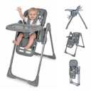 High Chair for Babies and Toddlers, Baby High Chair with Removable Tray, Adjustable Backrest, Footrest Height Settings, Space-Saving Design, Foldable (Dark Gray)
