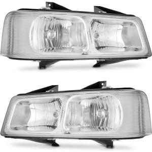 WEELMOTO Headlights Assembly for 2003-2014 Chevy Express 1500 / GMC Savana 1500; Headlight Compatible with 2003-2023 Chevy Express 2500 3500 / GMC Savana 2500 3500 Headlamp+Corner+Bumper Signal Light