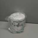 DAYYET Farmhouse Cookie Jar for Kitchen Counter, 1 Gallon Vintage Cookie Jar with Airtight Lid, Large Food Storage Container for Candy, Cookies, Dessert, Rustic Kitchen Decor and Accessories (White)