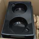 IRIS USA Elevated Dog Bowls, 15" H Raised Bowl for Large Dogs, Airtight Pet Food Storage Holds Up to 47 Lbs, 2 Removable 64 oz Stainless Steel Bowls, at Home or Camping, Smoke/Black