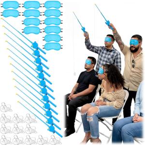 12 Set Baby Shower Games Fishing The Pacifier Blindfolds Feeding Games Funny Baby Shower Gender Reveal Party Game Bridal Showers for Guest Wedding Party(The Pacifier Is Not Magnetic) (Blue)