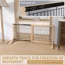 YOCAN Adjustable Freestanding Dog Gate for Doors & Stairs, 23.6" Tall, 23.645.3" Wide, Wood & Metal Pet Gate, No Drill Pressure Mount, Indoor Safety Barrier (Black/Natural)