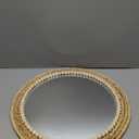 SWTHONY 18 Inch Boho Round Hanging Wall Mirror Decorative Rattan Circle Mirrors for Farmhouse, Living Room, Bedroom