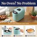 Elite Gourmet Programmable Bread Maker, 2 lb Loaf, 3 Sizes, 19 Presets incl. Gluten-Free, Dough & Jam, Delay Timer, Mint