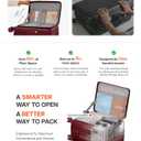 20IN Carry On Luggage,Top Opening Aluminum Frame Hardside 100% PC Airline Approved Suitcase -with TSA Lock,Cup Holder,USB Charge,Side Pothook, 360Spinner Wheels-Wine Red