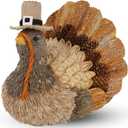 winemana Thanksgiving Turkey Decor  7.9" Tall Sisal Turkeys Table Centerpiece with Top Hat, Fall & Harvest Home Decor, Thanksgiving Decorations Indoor