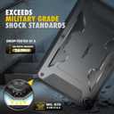 Fintie Shockproof Case for Samsung Galaxy Tab A11+ Plus 11 Inch 2025/ A9+ Plus 2023, Tuatara Rugged Unibody Hybrid Bumper Kickstand Cover Built-in Screen Protector, Black