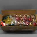 [ 12 Modes & Timer ] 3 Ft Green Small Christmas Tree with 50 LED Lights, 15 Ball Ornaments 3D Star Battery Operated Prelit Christmas Tree Indoor Home Fireplace Holiday Xmas Christmas Decorations