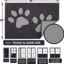 Buganda Dog Door Mat for Muddy Paws 59x20, Absorbent Doormat for Inside | Dark Grey, Dirt Trapper, Rubber Backing, Machine Washable Mud Mat for Dogs, Low-Profile Front Entrance Door Mat, 59.0"l X 20.0"w X 0.6"th