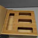 SpaceAid Bag Storage Organizer for Kitchen Drawer, Bamboo Organizer, Compatible with Gallon, Quart, Sandwich and Snack Variety Size Bag (1 Box 4 Slots)