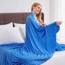 Topcee Cooling Blanket, Summer Cooling Blankets for Hot Sleepers, Arc-Chill Q-Max>0.5 Cool Fiber, Oeko-TEX 100% Certified, Soft, Breathable, Double-Side Bed Throw,Keep Cool for Adults Kids 60"x90" (Navy Blue-new)