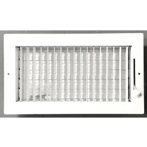 12" x 6" Adjustable Blade Sidewall Ceiling Register Vent Cover Diffuser Heavy Duty Stamped Steel (Listed Size is for Duct Opening or Inside Measurement, Outside Surface 13.8" x 8"))