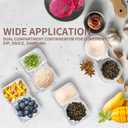 20 Sets Snack Containers, Snack Pack Containers with Lid, Double Compartment Condiment Container, Plastic Container for Sauce Salad Snacks Travel Take-out Food