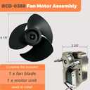 BCD-0388 Exhaust Fan Motor and Blade Combo Replacement for Bathroom Ceiling Vent Fan, Quiet 1.0 Sones 60 CFM High Airflow, Compatible with V2262-50 V2244-50 V2245-50 Mobile Home Bathroom Exhaust Fans