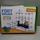 132 Piece Fort Building Kit - Indoor Play Engineering Set with Connecting Sticks & Balls - Creative STEM Building Toys for Kids Play Spaces, Tents & Hideouts (Blue)