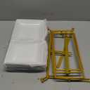 LAUCHUH Large 3 Tier Serving Stand Tiered Serving Trays Collapsible Sturdier Rack with 3 Porcelain Serving Platters for Fruit Dessert Presentation Thanksgiving Christmas Party Display Set, 14 Inch (Gold)