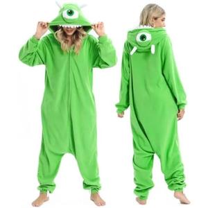 Wishliker Unisex Adult Onesie Pajamas Animal Onesies Women Men Christmas Halloween Cosplay Costume Sleepwear L Green