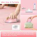 Newbealer Travel Iron with Global Voltage, 100-240V Mini Dry Iron for Clothes (No Steam), Max 300W, 60s Heat Up, 302 Non-Stick Ceramic Soleplate, 0.8lbs Ultra-Lightweight (Pink)