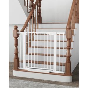 Cumbor 29.7-40.6" Baby Gate for Stairs, Mom's Choice Awards Winner-Dog Gate for Doorways, Pressure Mounted Self Closing Pet Gates for Dogs Indoor, Durable Safety Child Gate with Easy Walk Thru Door (29.7-40.6"W x 30.5"H, White)