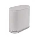 IEEK Slim Plastic Can with Press Top Lid,2.4 Gallon/10 Liter Garbage Can Modern Waste Basket for Bathroom,Living Room,Office,Kitchen and Narrow Spaces,Grey