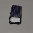 Trendy Cute Hybrid 2 Layer Navy Blue Polka Dot Phone Case for iPhone 17 Pro,Navy