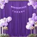 10ft x 7ft Purple Backdrop Curtain for Parties Purple Wrinkle Free Backdrop Drapes Panels for Wedding Birthday Party Baby Shower Photo Photography Polyester Fabric Background Decoration