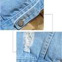 DOSLAVIDA Men's Distressed Denim Jacket Unisex Button Down Jean Coat Casual Long Sleeve Trucker Hooded Jackets Outwear (Black, XL)