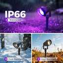 L LOHAS LED Christmas Spotlight Outdoor, Purple Halloween Spot Lights for Yard, Auto On/Off 5W 120V Landscape Lighting for House, Holiday, Trees, Decoration, 450LM IP66 Waterproof, UL Listed, 2 Pack