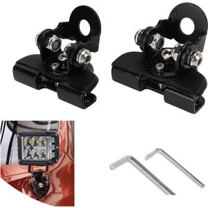 ijuicy 2 PCS Led Light Bar Mounting Brackets, Adjustable Hood Led Work Light Mount Bracket, Off Road Accessories, Ditch Light Brackets for Off Road Truck (Black)