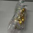 Lulu Home Christmas Ball Ornaments, 34 Ct 1.57" Pre-Strung Hanging Ornament Decorations, Xmas Shatterproof Plastic Balls for Holiday Party Wreath Garlands Trees, Golden