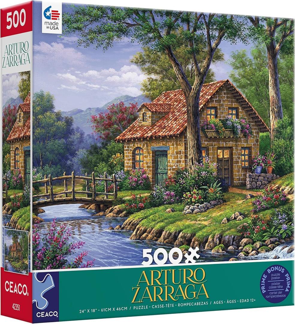 Ceaco - Arturo Zarraga - Cottage by The River - 500 Piece Jigsaw Puzzle