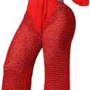 Sexy Cover Ups for Swimwear Vacation Off The Shoulder Top Long Pants Bikini Cover Ups Swimwear Beach (Red) XL