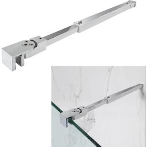 Shower Door Support Bar, Wall-to-Glass Support Arm 450-700mm Long to Fix Frameless Glass Panel, Suitable for 5/16"(8mm) to 3/8"(10mm) Thick Glass Door, Polished Silver
