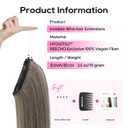 REECHO 12" Invisible Wire Hair Extensions with Thinner Softer Lace Weft Adjustable Size Removable Secure Clips in Short Straight Secret Hairpiece for Women - Ash Brown with Platinum Blonde Highlights