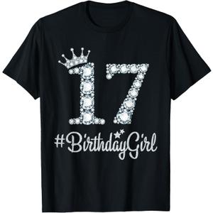 17 BirthdayGirl 17 Years Old Happy 17th Birthday Girl T-Shirt, Size S