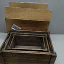Large Vintage Brown Wooden Crates For Storage,Nesting Handmade Solid Wood Vintage Black Wood Storage Boxes.Storage Crates For Organizing.