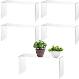 Soaoo 4 Pcs Large Clear Acrylic Riser for Display Acrylic Shelf Riser Jewelry Stand Retail Desktop Display Stand for Cupcake, Collectibles, Organize, Decor (13 x 4.5 x 6 Inches)