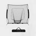 7'7' Baseball Softball Practice Net with Strike Zone and Carry Bag, Batting Tee, Baseball Backstop Practice Net for Pitching Batting Catching for All Skill Levels