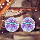 Lewondr Christmas Light Ball Cherry Blossom Sphere, Battery Powered Christmas Window Lights Indoor, 2 Pack Hanging Lights for Outdoor Christmas Decoration with Timer Function, Colorful Light ﻿
