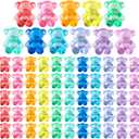 Niceup 360pcs Bear Mini Figurines to Hide, 0.6in Plastic Counting Sorting Bears Translucent Tiny Acrylic Resin Teddy Miniatures for Baby Shower Party Game Vase Fillers Classroom DIY Crafts
