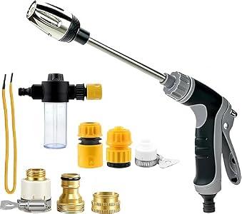 Aquoxis Pressure Washer Gun, Cordless Power Washer, Durable Stainless Steel, 360° Rotating for Three Spray Modes, Universal Compatibility