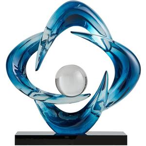Abstract Art Sculpture, Resin Gold Decorative Statue, Modern White Ornaments for Living Room, Decorativas Modernas for Coffee Table/Entryway/Office Collectibles (Blue)