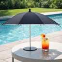 Novabright 1 PC Mini Drink Umbrella with Base, Desktop Table Umbrella for Drinks & Phones, Portable Sunshade for Outdoor Patio, Pool, Camping, Picnic(Classic Style,Black)