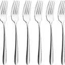 Dinner Forks Set,304 Stainless Steel Forks for Steak, Salad, Pasta, Set of 6