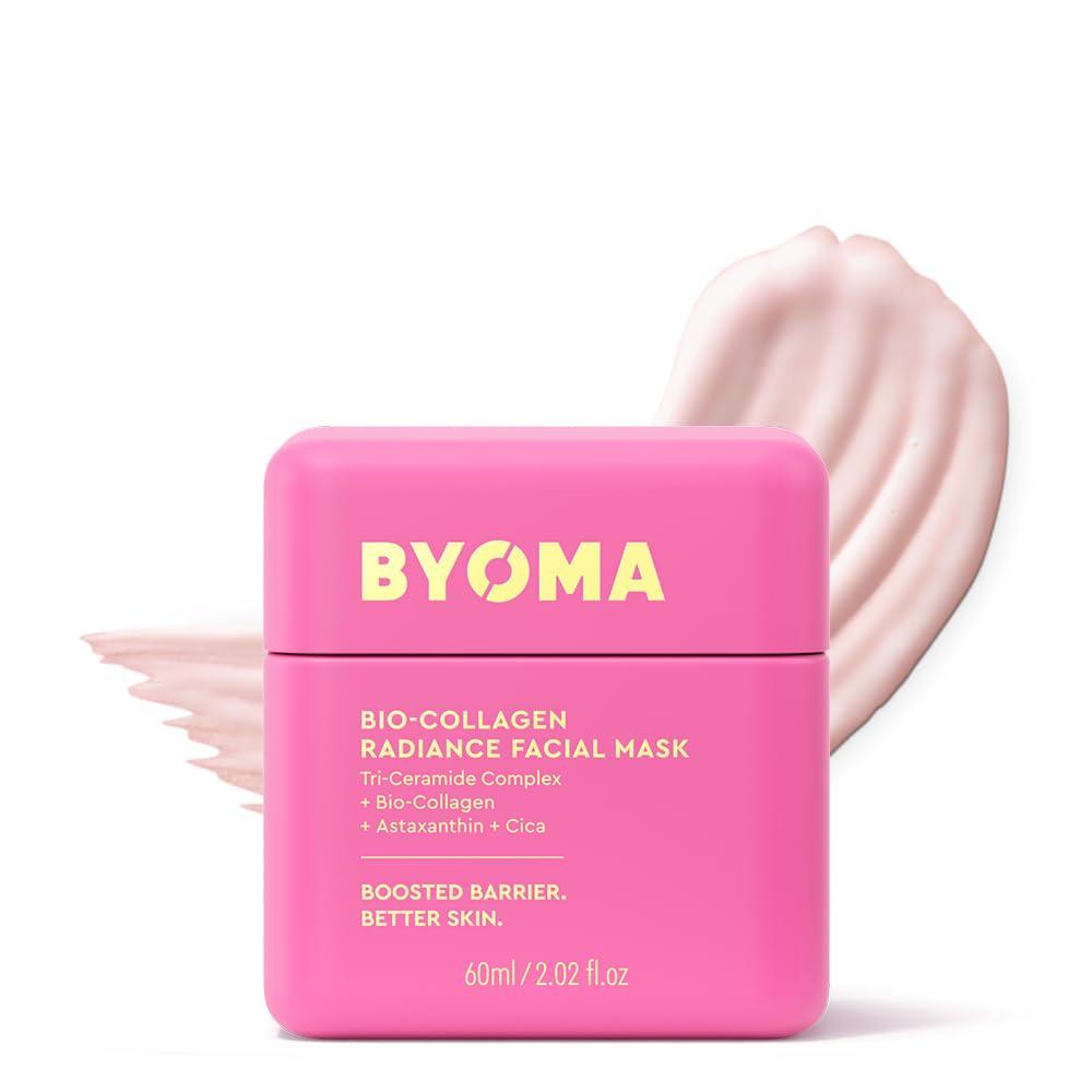 BYOMA Bio-Collagen Radiance Facial Mask - Transformative Liquid Sheet Mask for Glass Skin - Instant radiance, Visibly Improved Elasticity, Reduces Appearance of Wrinkles - Cica & Ceramides, 60mL
