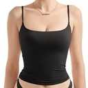 SUUKSESS Women Sexy Square Neck Tank Top Summer Y2K Going Out Basic Cami Shirt,Size Small
