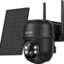 2K Cameras for Home Security-2.4G WiFi Outdoor Camera Wireless Solar/Battery Powered, 360 Viewing, Human Detection, Color Night Vision, Cloud/SD Storage B6 (B6-Black-1pack-2.4G)