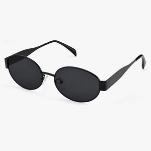 Retro Oval Sunglasses for Women Men - Trendy Gold Sun Glasses - Fashion Metal Frame Shades