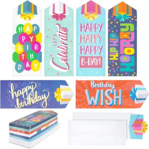 36 Pack Happy Birthday Cash Envelopes 4x7 inch, Cute Money Holder for Cash, Coins, Trinkets, Small Items, Gift Cards, Decorative Money Gift Holders for Birthdays